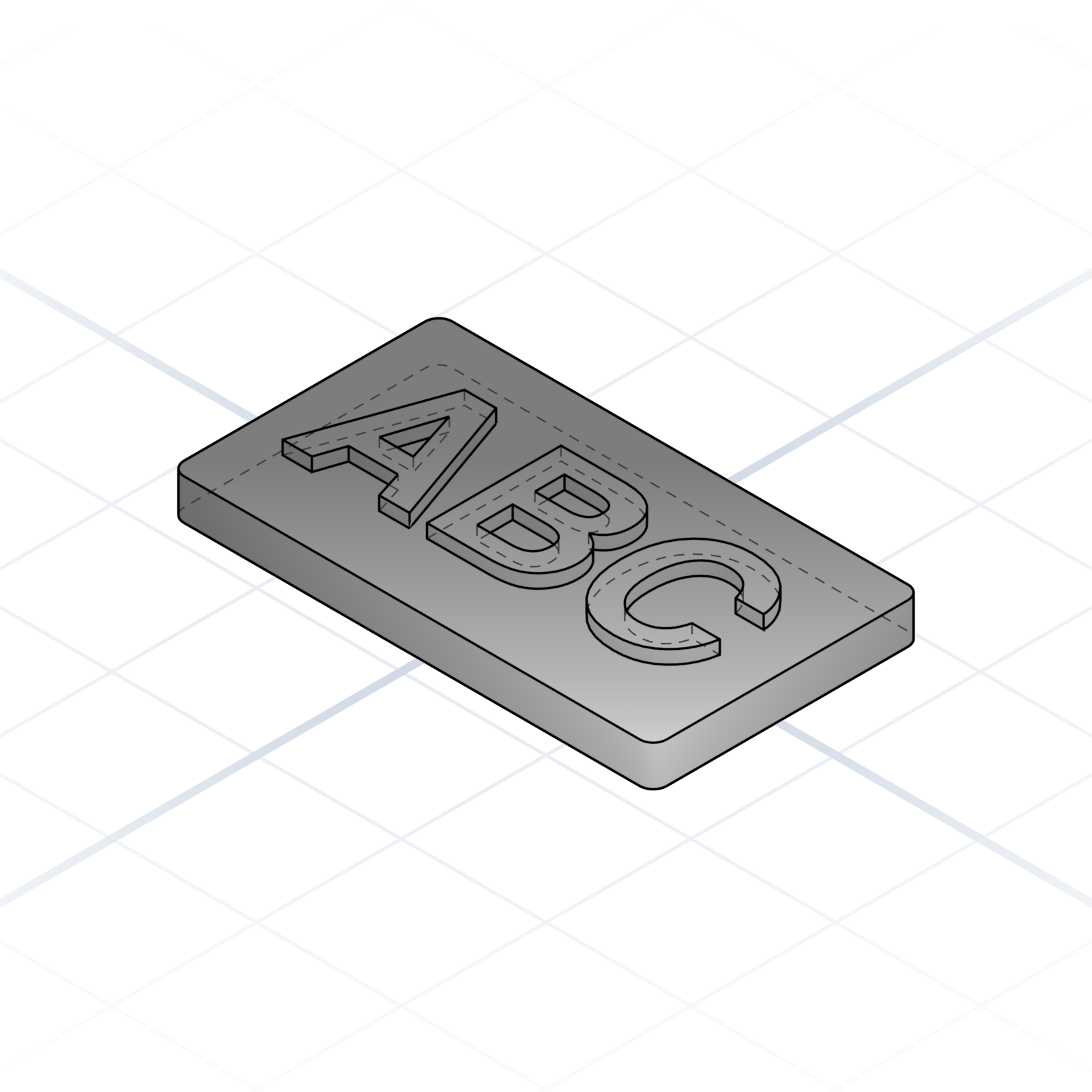 Raised text (embossed)