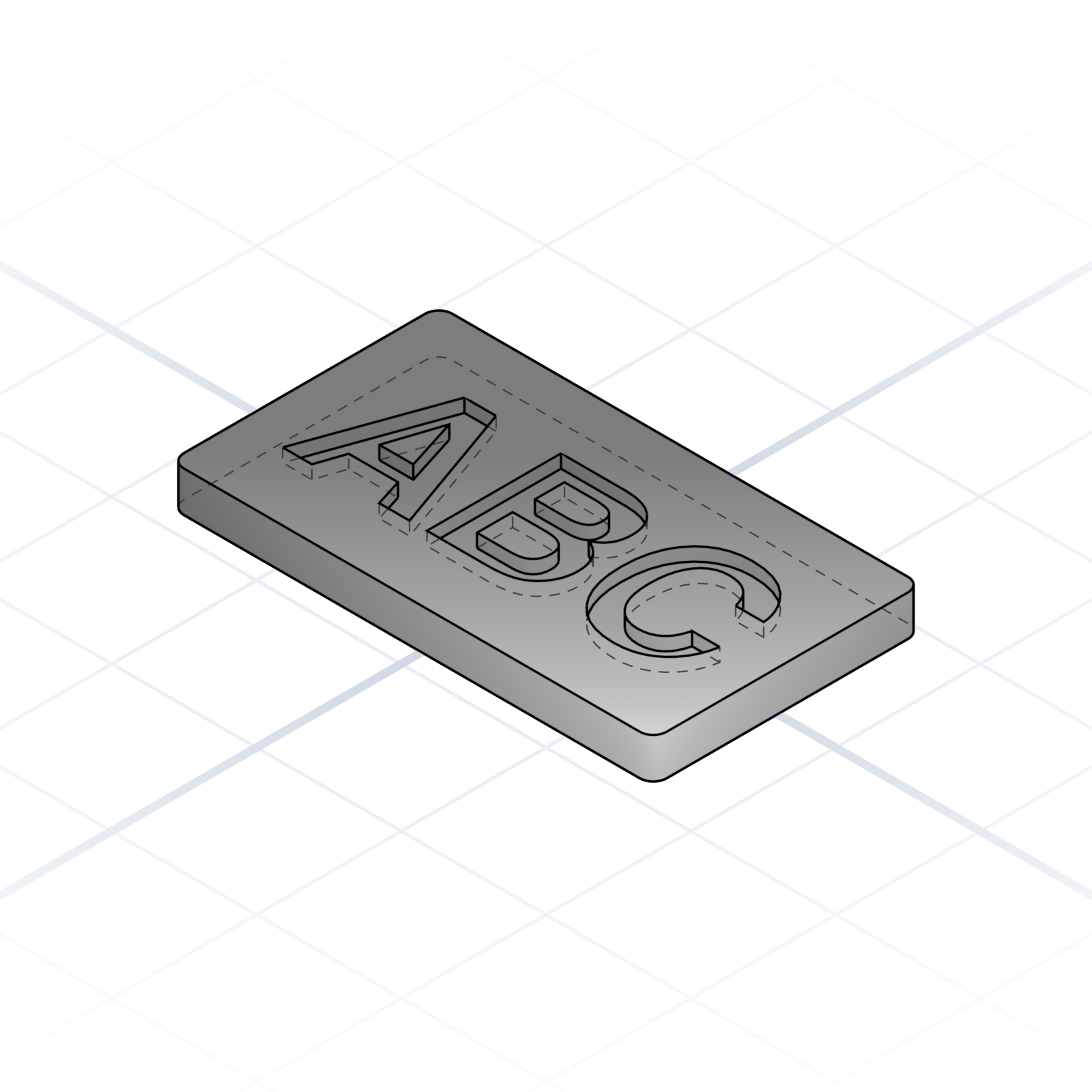 Sunken text (engraved / debossed)
