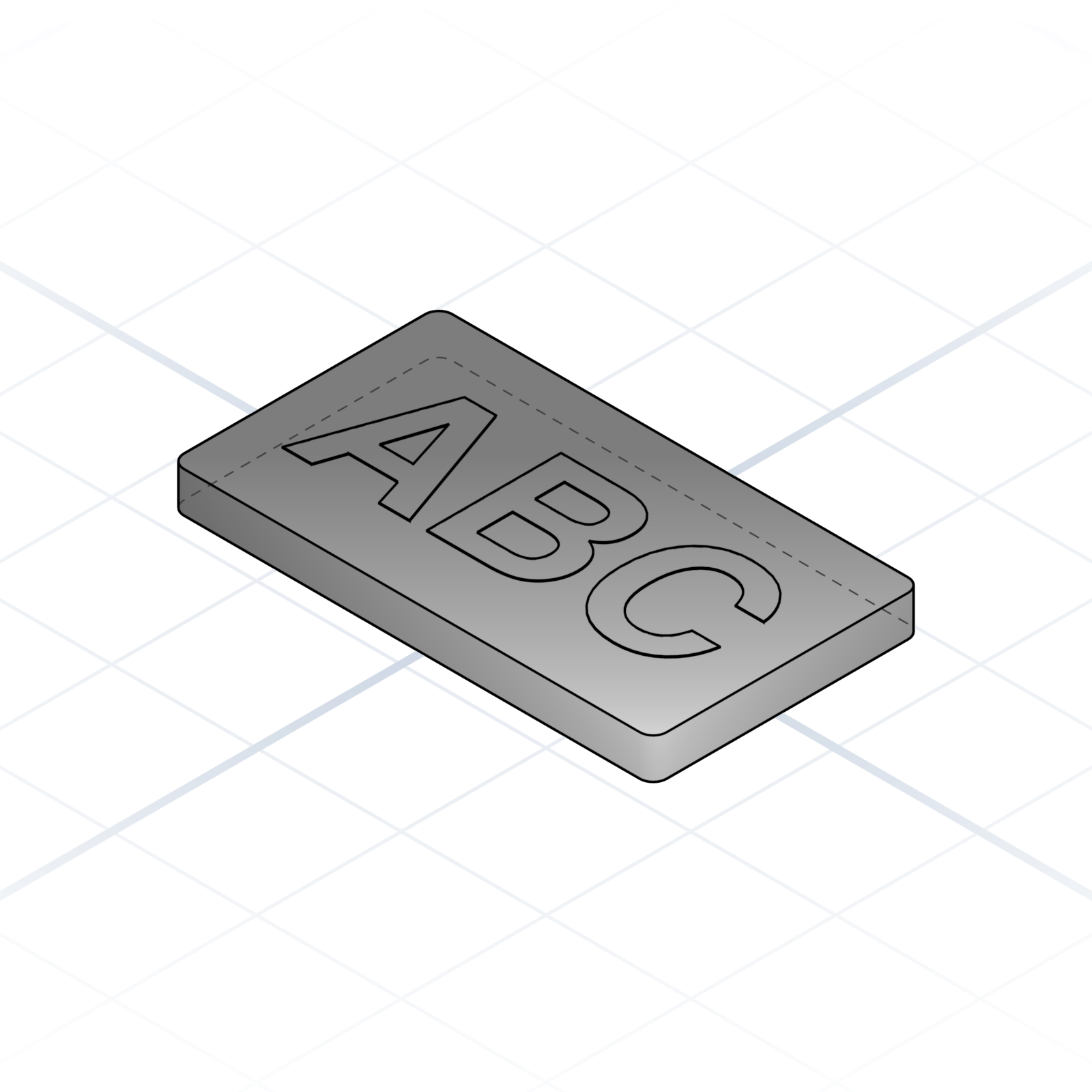 Flush text (multi-material inlay)